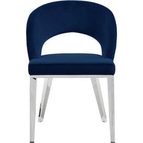 Design Edge Charleville  Navy Velvet Chrome Base Dining Chair