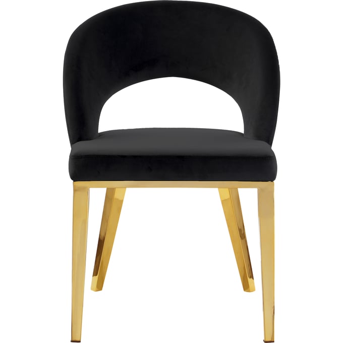 Design Edge Charleville  Black Velvet Gold Base Dining Chair DE-23273759