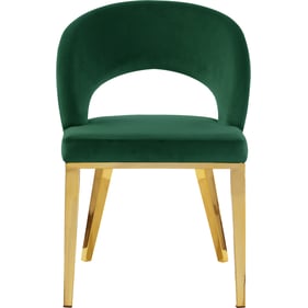 Design Edge Charleville  Green Velvet Gold Base Dining Chair