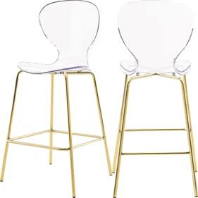 2 Meridian Furniture Clarion Gold Counter Height Stools