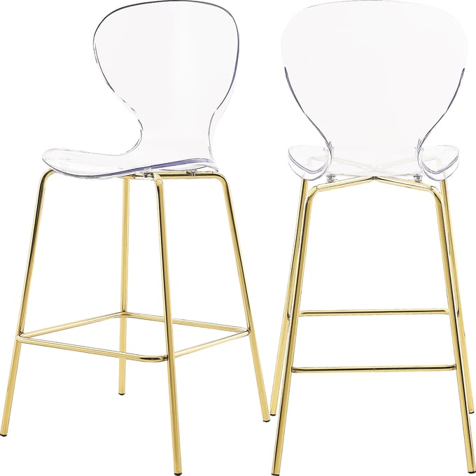 2 Meridian Furniture Clarion Gold Counter Height Stools MRD-767-C