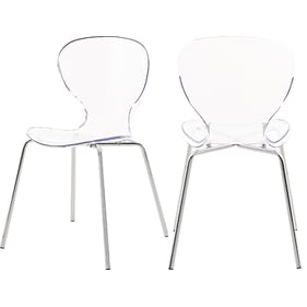 2 Meridian Furniture Clarion Chrome Dining Chairs