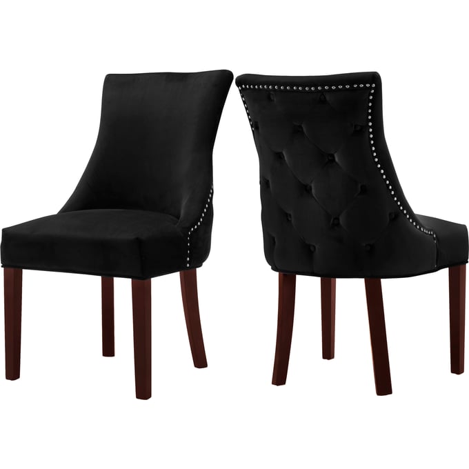 Design Edge South Gundagai 2  Black Velvet Dining Chairs DE-22611752