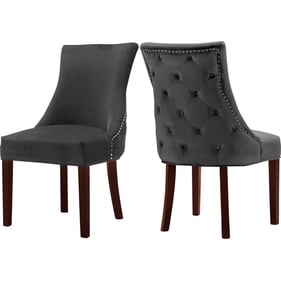 2 Meridian Furniture Hannah Grey Velvet Dining Chairs