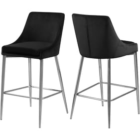 Design Edge Tumut 2  Black Velvet Chrome Base Stools