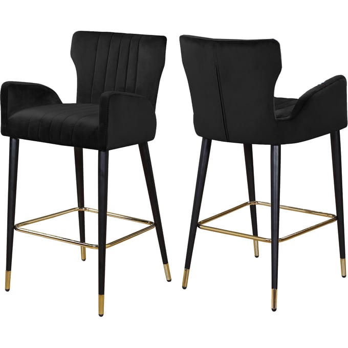 Design Edge West Wallsend 2  Black Velvet Stools DE-22780149