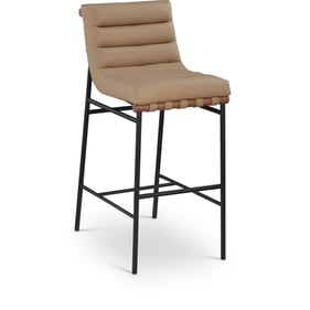 Meridian Furniture Burke Tan Vegan Leather Bar Stool