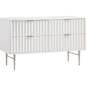 Meridian Furniture Modernist White Gloss Chrome Dresser