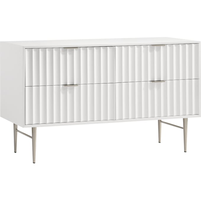 Meridian Furniture Modernist White Gloss Chrome Dresser MRD-802WHITE-D