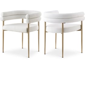 2 Meridian Furniture Brielle Cream Fabric Dining Chairs