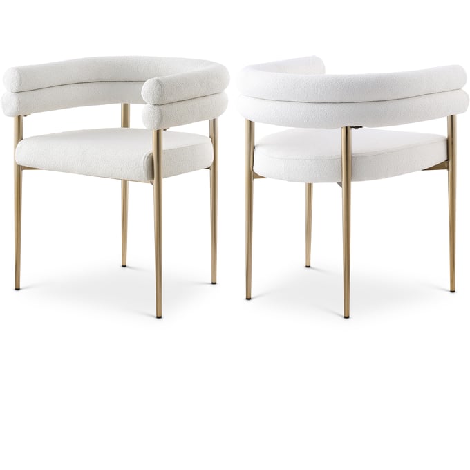 2 Meridian Furniture Brielle Cream Fabric Dining Chairs MRD-804CREAM-C