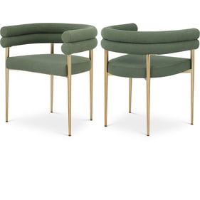 2 Meridian Furniture Brielle Green Fabric Dining Chairs