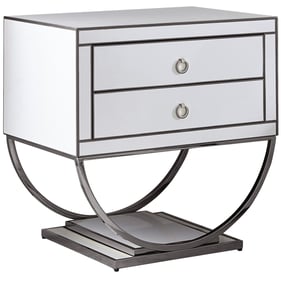 Design Edge Jugiong  White Chrome Base Side Table