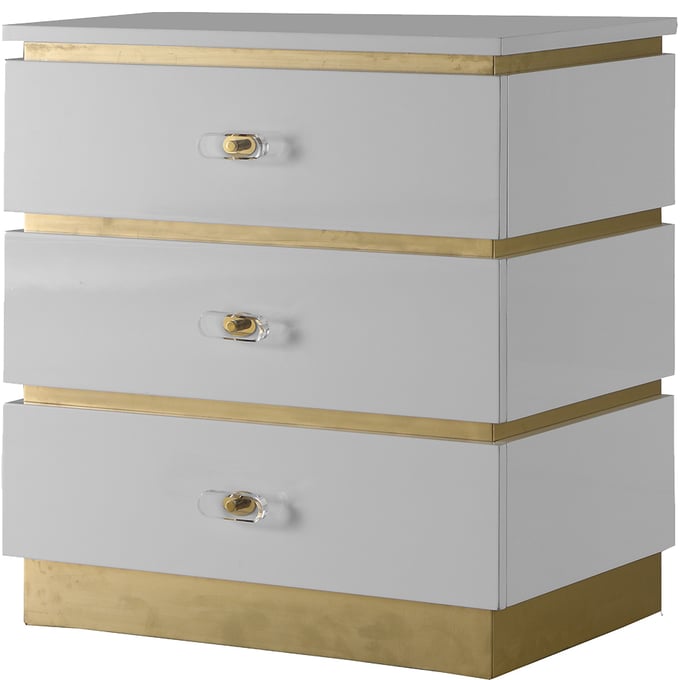 Meridian Furniture Esme White Gold Side Table MRD-825