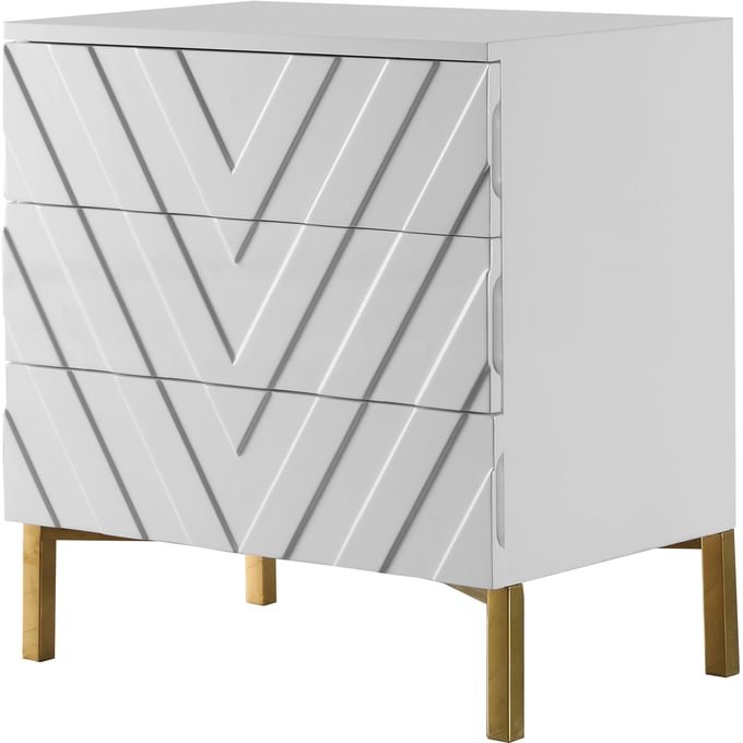 Meridian Furniture Collette White Gold Side Table MRD-827