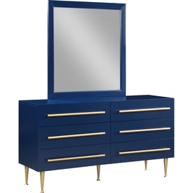 Meridian Furniture Marisol Navy Dresser and Mirror