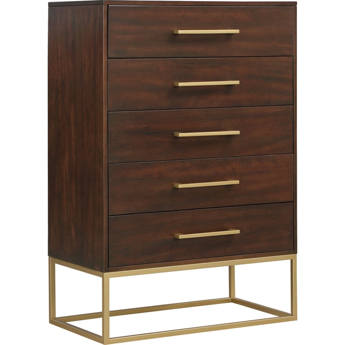 Meridian Furniture Maxine Brown Gold Drawer Chest MRD-848BROWN-CH