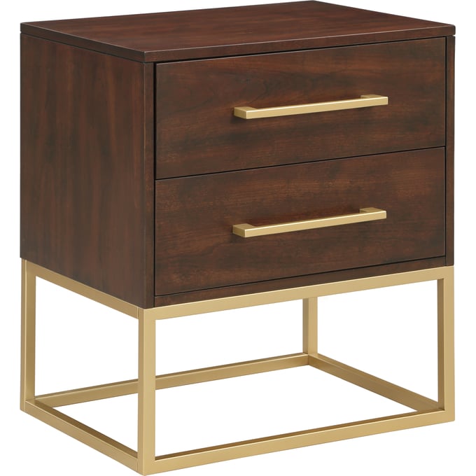 Meridian Furniture Maxine Brown Gold Night Stand MRD-848BROWN-NS