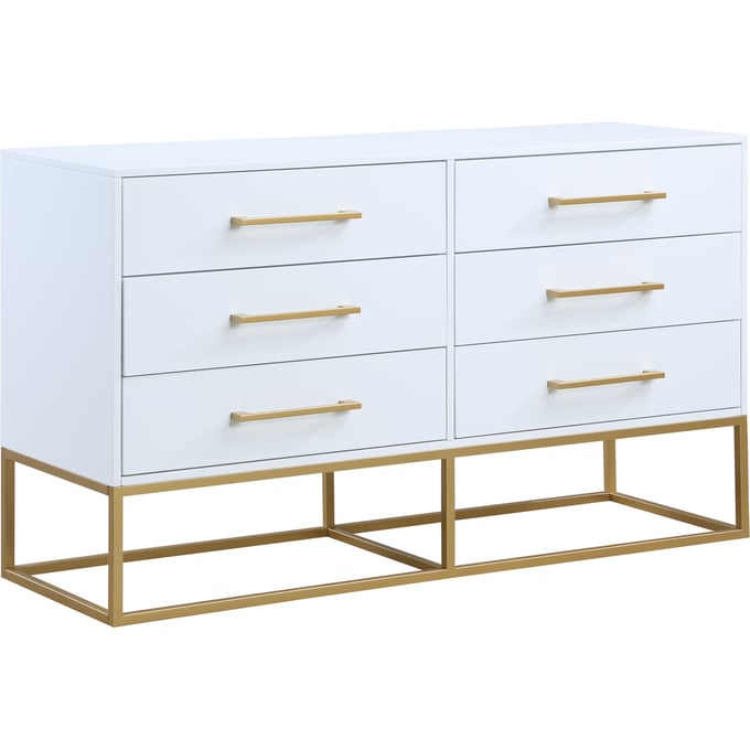 Meridian Furniture Maxine White Gold Dresser MRD-848WHITE-D