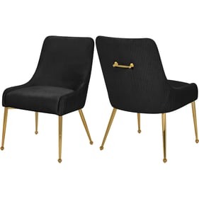 2 Meridian Furniture Ace Black Gold Dining Chairs