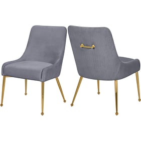 2 Meridian Furniture Ace Grey Gold Dining Chairs