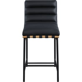 Meridian Furniture Burke Black Vegan Leather Counter Height Stool