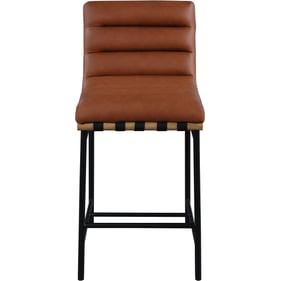 Meridian Furniture Burke Cognac Vegan Leather Counter Height Stool