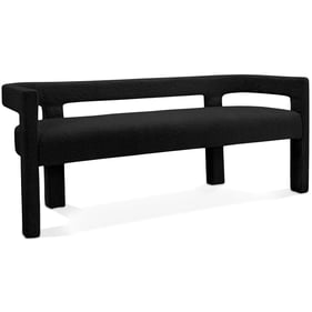 Meridian Furniture Athena Black Boucle Fabric Bench