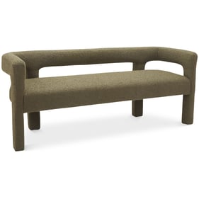 Meridian Furniture Athena Olive Green Fabric Bench