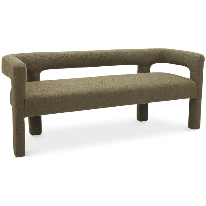 Meridian Furniture Athena Olive Green Fabric Bench MRD-865OLIVE