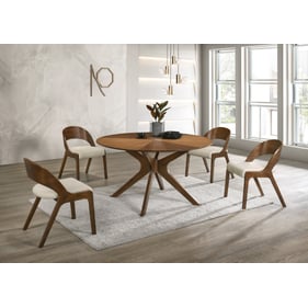 Meridian Furniture Woodson Rich Walnut Beige 5pc Dining Room Set