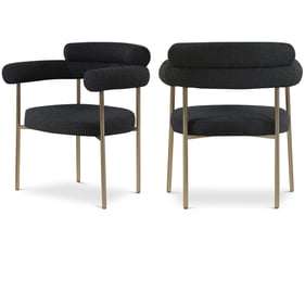 2 Meridian Furniture Blake Black Brushed Brass Dining Chairs