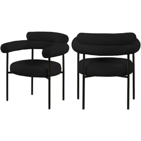 2 Meridian Furniture Blake Black Fabric Dining Chairs