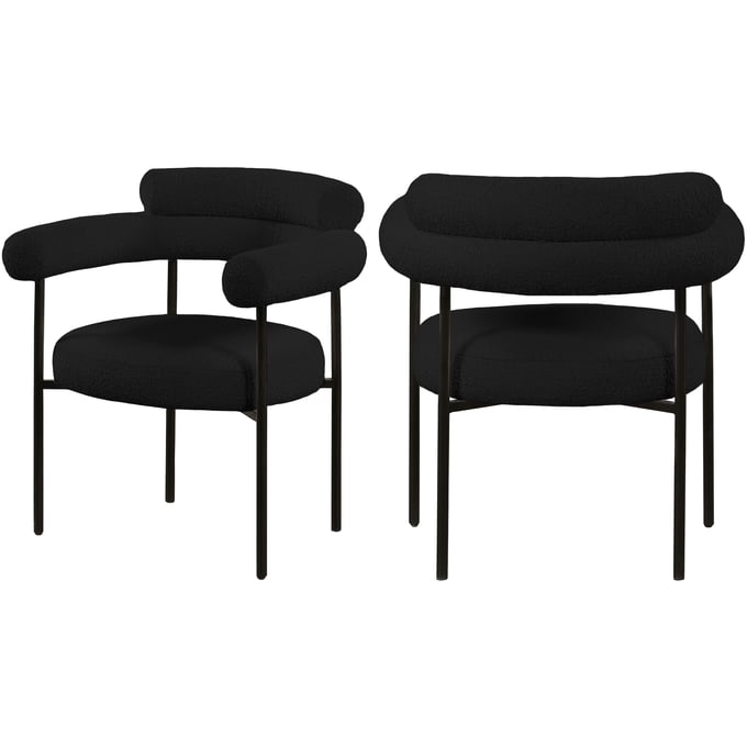 2 Meridian Furniture Blake Black Fabric Dining Chairs MRD-879BLACK-C