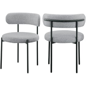 2 Meridian Furniture Beacon Grey Fabric Dining Chairs