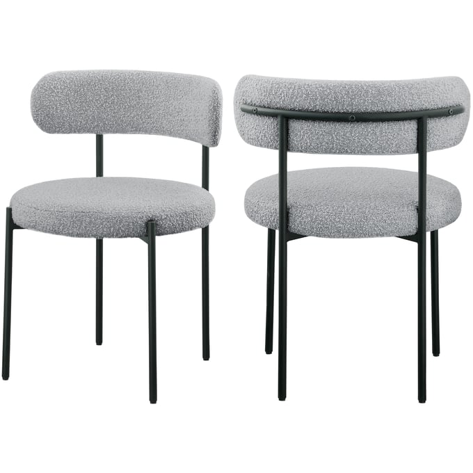 2 Meridian Furniture Beacon Grey Fabric Dining Chairs MRD-880GREY-C