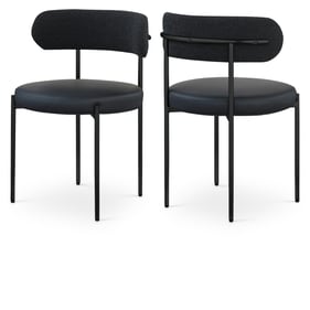 2 Meridian Furniture Beacon Black Dining Chairs