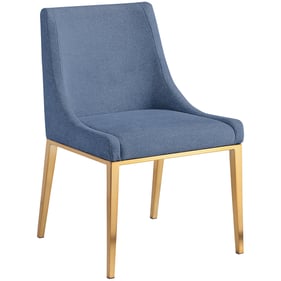 Meridian Furniture Haines Navy Linen Textured Fabric Dining Chair