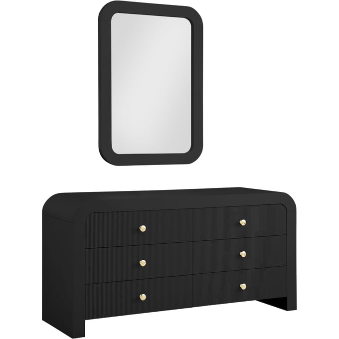 Meridian Furniture Artisto Black Dresser and Mirror MRD-888Black-DM