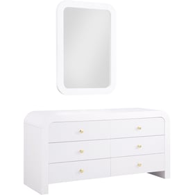 Meridian Furniture Artisto White Dresser and Mirror