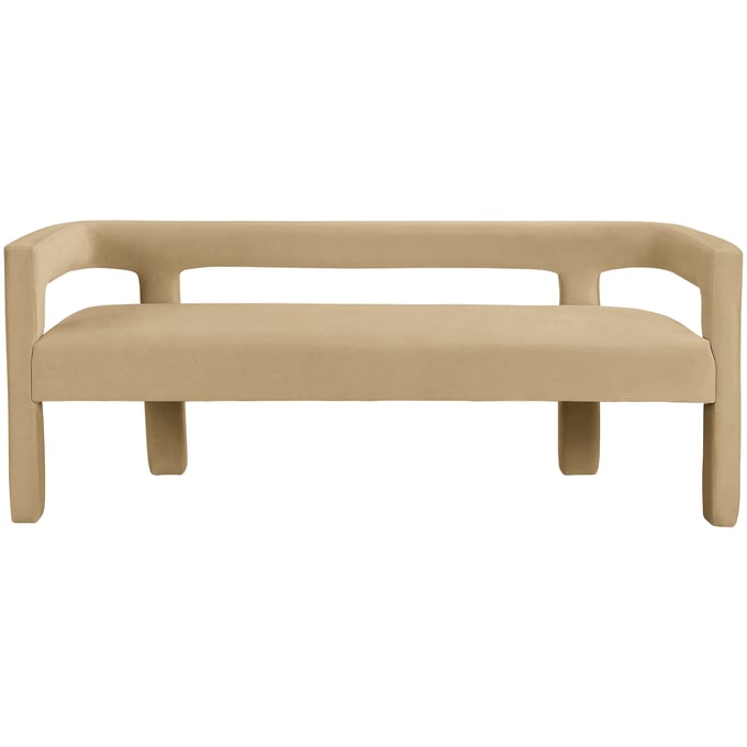 Meridian Furniture Athena Camel Velvet Bench MRD-892CAMEL