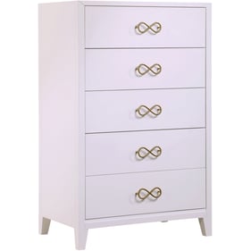 Meridian Furniture Bowtie Pink Gold Drawer Chest