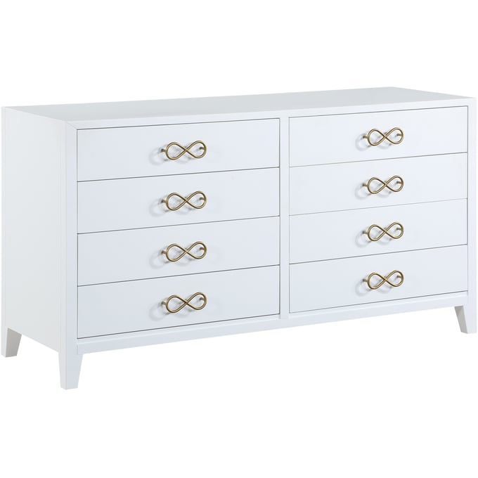 Meridian Furniture Bowtie White Gold Dresser MRD-899WHITE-D