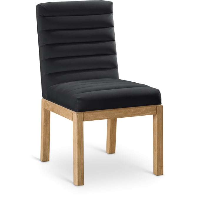 Meridian Furniture Evelyn Black Velvet Natural Dining Chair MRD-901BLACK-C