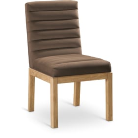 Meridian Furniture Evelyn Brown Velvet Natural Dining Chair