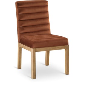 Meridian Furniture Evelyn Cognac Velvet Natural Dining Chair