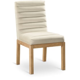 Meridian Furniture Evelyn Cream Velvet Natural Dining Chair