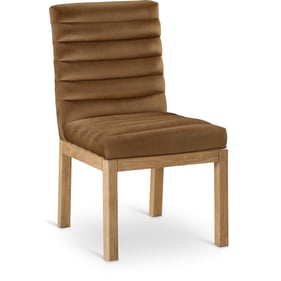 Meridian Furniture Evelyn Saddle Velvet Natural Dining Chair