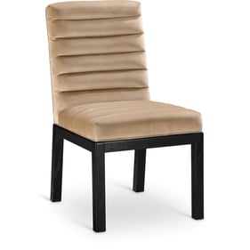 Meridian Furniture Evelyn Beige Velvet Black Dining Chair