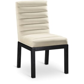 Meridian Furniture Evelyn Cream Velvet Black Dining Chair